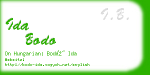 ida bodo business card